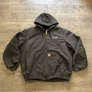 Vintage 90s Carhartt J140 Detroit Hooded Jacket Gray Mens Size XL - Made in USA!